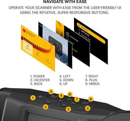 KODAK REELS 8mm & Super 8 Film Digitizer, 1080p MP4, 5" LCD, 8MP Scanner