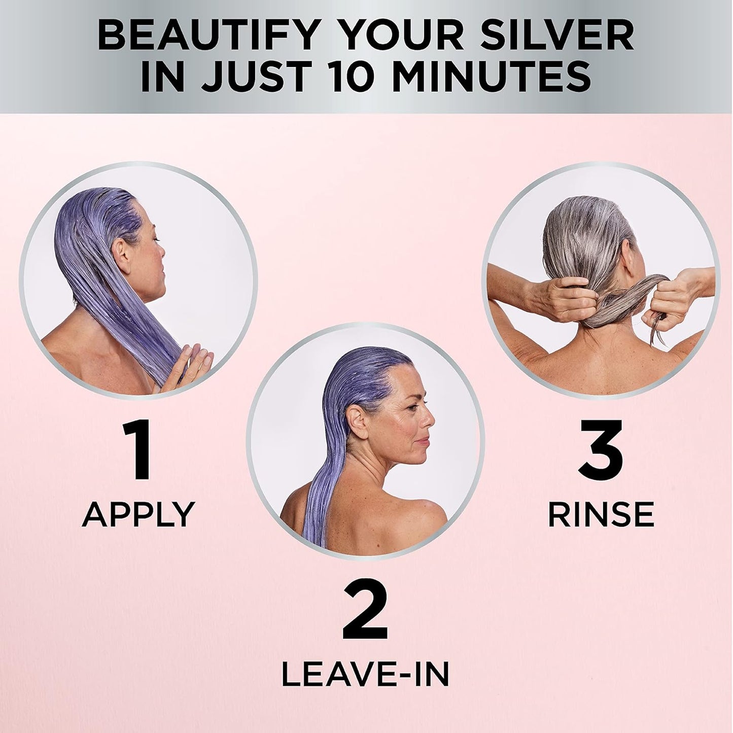 L’Oreal Paris Le Color Gloss One Step Toning Gloss, In-Shower Hair Toner with Deep Conditioning Treatment Formula for Gray Hair, Silver Slate, 1 Kit