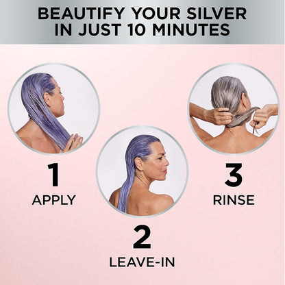 L’Oreal Paris Le Color Gloss One Step Toning Gloss, In-Shower Hair Toner with Deep Conditioning Treatment Formula for Gray Hair, Silver Slate, 1 Kit