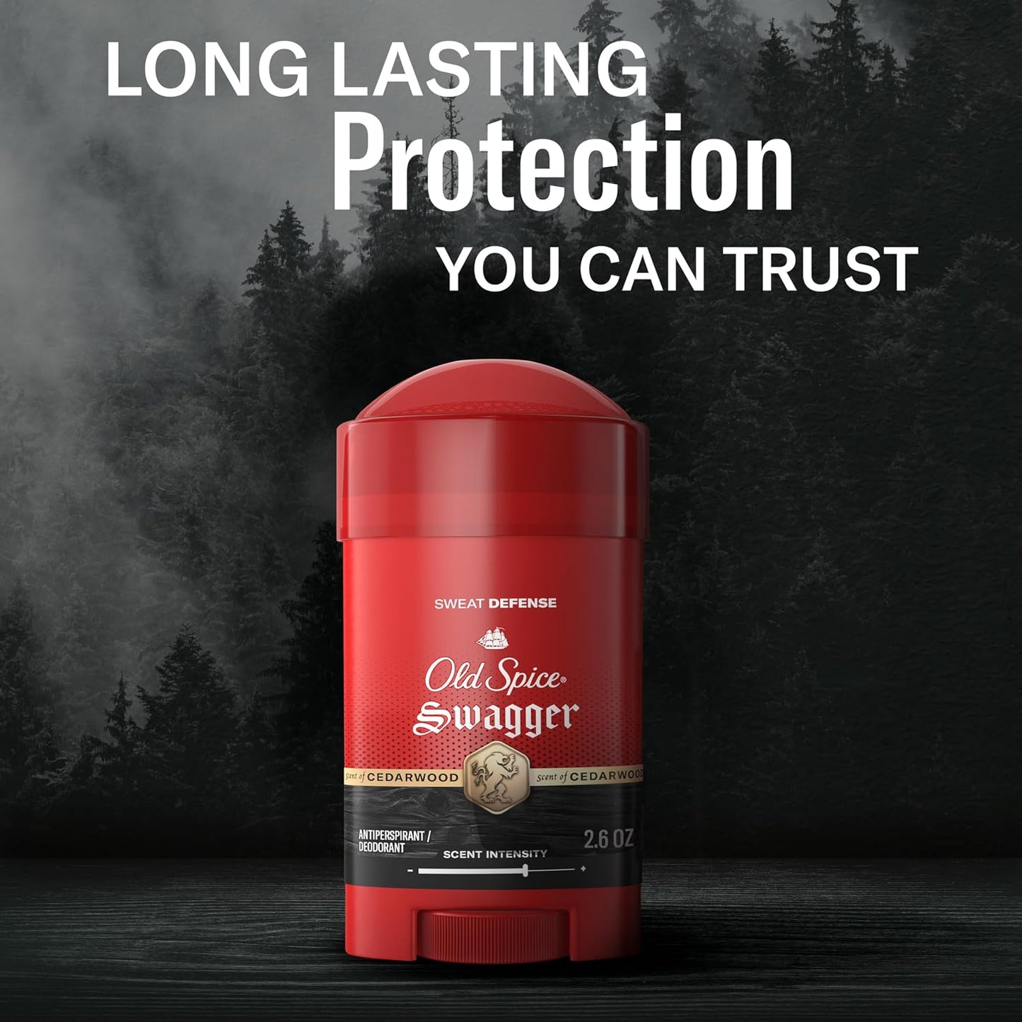 Old Spice Sweat Defense Antiperspirant & Deodorant for Men, 24/7 Ultimate Sweat Protection, Long Lasting Scent, Soft Solid, Swagger with Cedarwood Scent, 2.6 oz