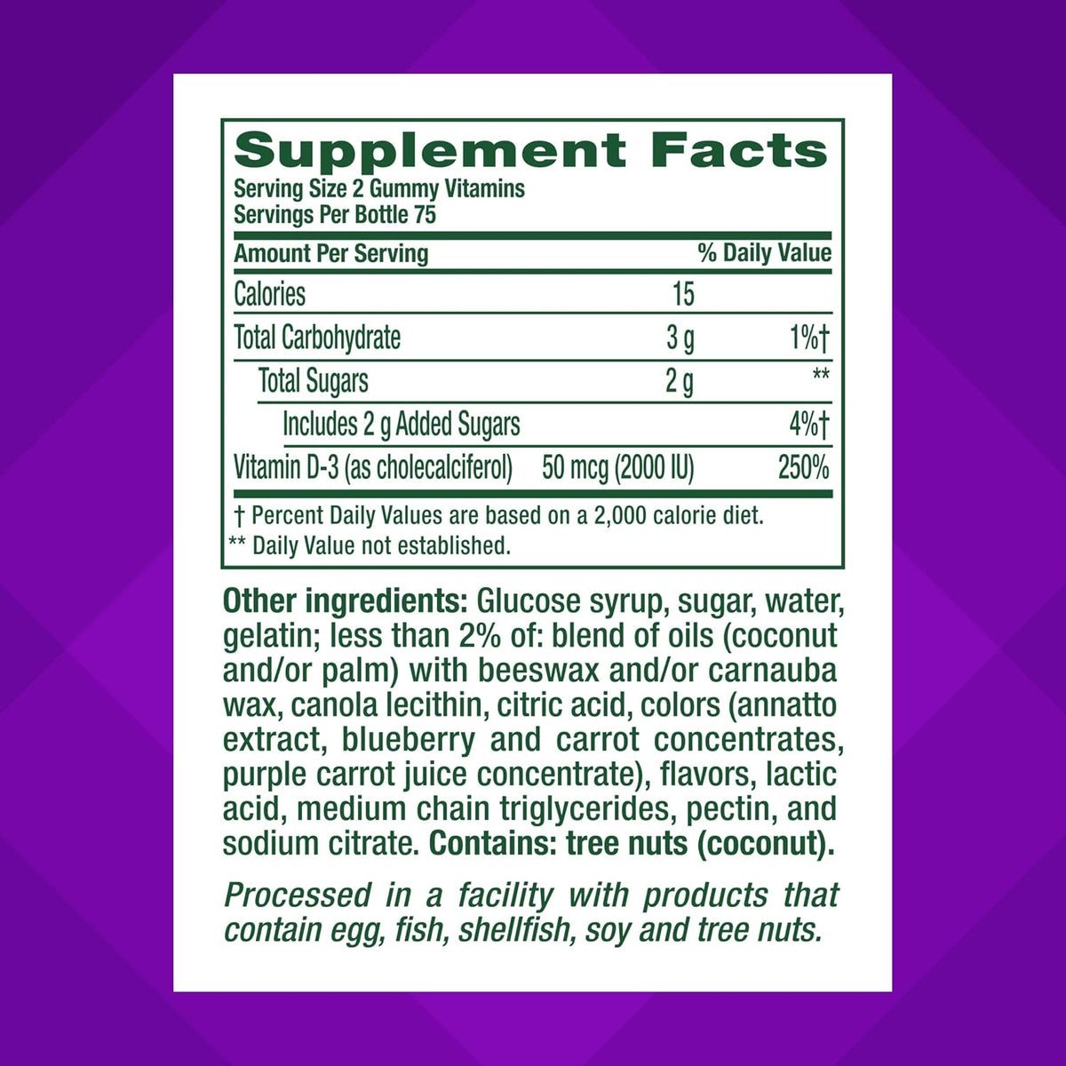 Vitafusion Vitamin D3 Gummies | 2000 IU (50 mcg) Per 2 Gummies