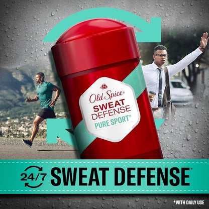 Old Spice Antiperspirant and Deodorant for Men, 24/7 Sweat and Odor Protection, Legendary Fragrance, Sweat Defense, Pure Sport Plus, 2.6 oz Twin Pack