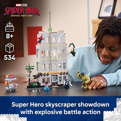LEGO Marvel Spider-Man vs Hulk Epic Clash - Super Hero Building Toy for Boys & Girls, Ages 8+ - Includes 5 Minifigures & Hulk Figure - Spider-Man Toy for Fans - Gift for Birthdays - 76350