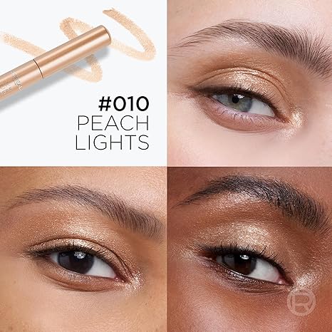L'Oreal Paris Le Shadow Stick Shimmer Eyeshadow, High-Pigment, Long-Lasting, and Blendable Cream Eyeshadow Stick, Transfer and Smudge-Resistant Eye Makeup, Peach Lights