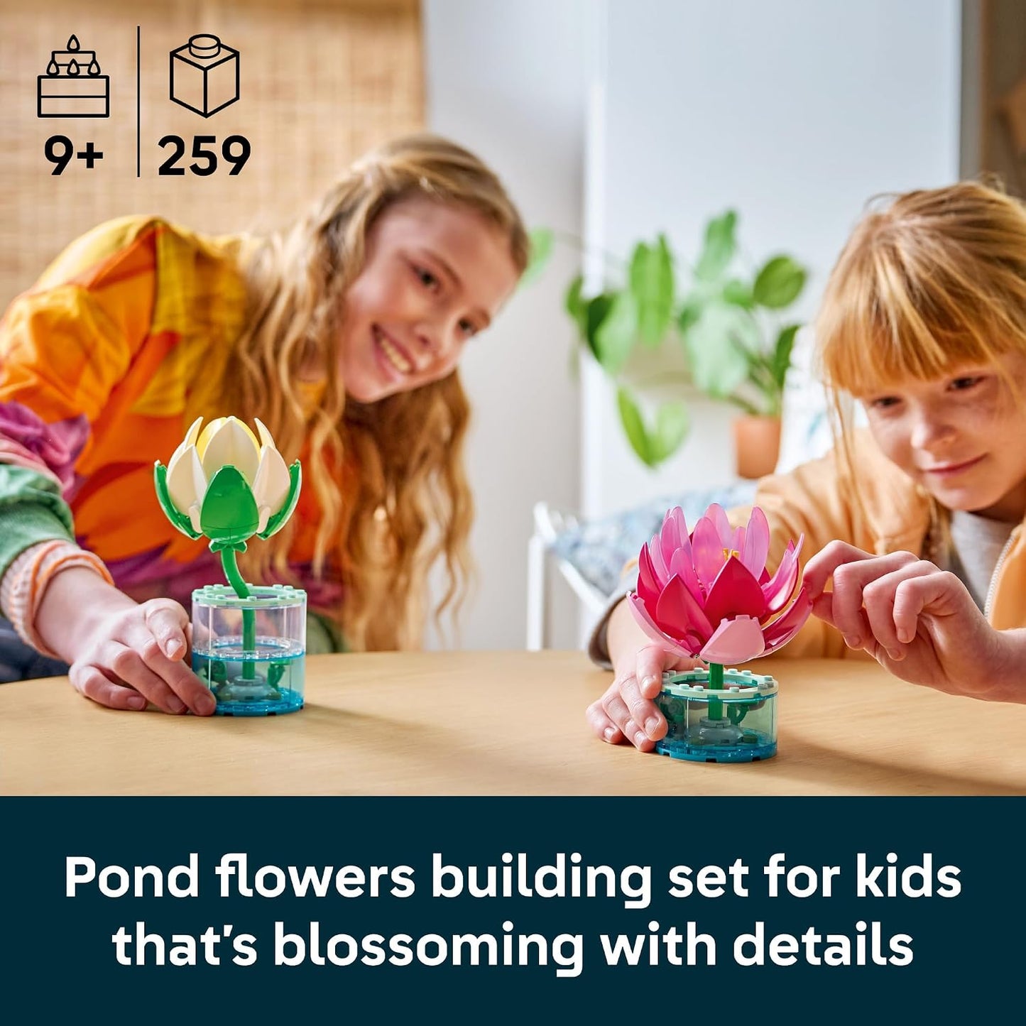 LEGO Botanicals Water Lilies 11511 | Building Toys for Girls & Boys, Ages 9+, Decor for Bedroom & Desk, Artificial Flowers, 259 pieces, Gift for Birthdays