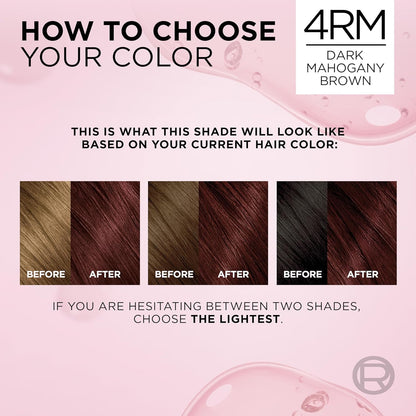 L'Oreal Paris Excellence Crème Permanent Hair Dye, Triple Care Hair Color with Hyaluronic Acid for 100% Gray Coverage, 4RM Dark Mahogany Red, 1 Kit (Packaging May Vary)