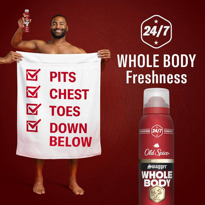 Old Spice Whole Body Deodorant for Men, Swagger, Aluminum Free Spray for 24/7 Freshness, Dermatologist Tested Whole Body Deodorant, 3.5 Ounce