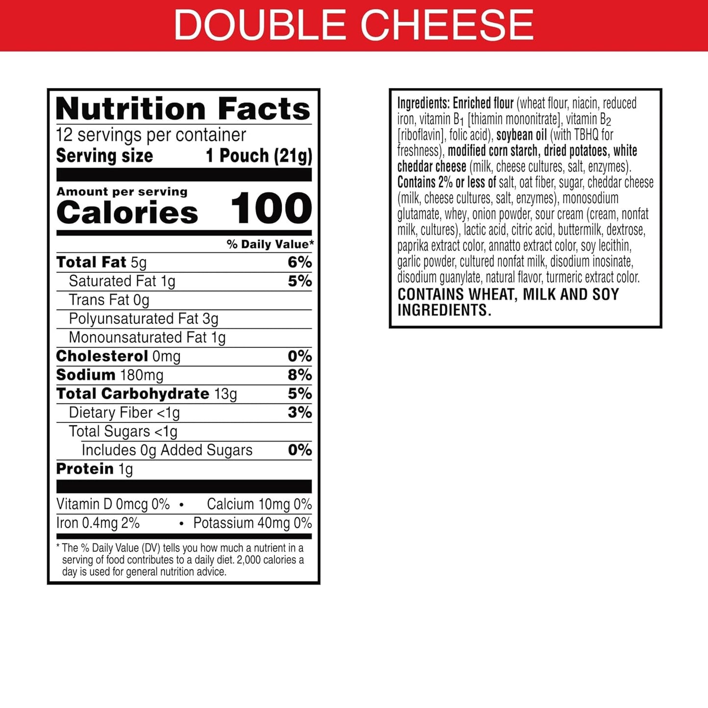 Cheez-It Snap'd Cheese Cracker Chips, Thin Crisps, Lunch Snacks, Double Cheese, 9oz Box (12 Pouches)