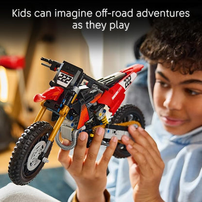 LEGO Technic Ducati Desmo450 MX Factory Motorcycle 42238 | Building Toys for Boys & Girls, Ages 10+, Dirt Bike Toy for Display W/ Stand, Bedroom or Desk Decor, 457 pieces, Gift Idea