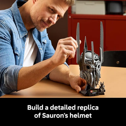 LEGO Icons The Lord of The Rings: Sauron's Helmet - Building Set for Adults, Ages 18+ - Bedroom, Home Office, Book Shelf Decor - W/Sauron Minifigure - Gift for Birthdays - 11373