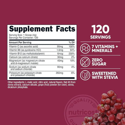 Nutricost Electrolyte Complex Powder (120 Servings, Grape) - Hydration Supplement Drink Mix with Vitamins and Minerals (Pack of 2)