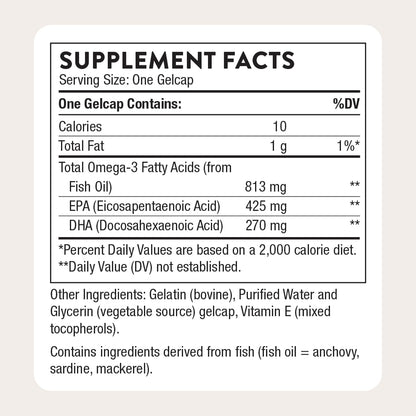 THORNE Super EPA, Omega-3 Fish Oil Supplement with EPA & DHA, 90 Softgels