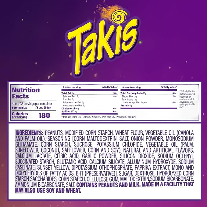 Takis Nacho Xplosion Hot Nuts Double-Crunch Peanuts, 12 pc / 3.2 oz Box