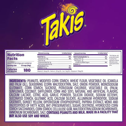Takis Nacho Xplosion Hot Nuts Double-Crunch Peanuts, 12 pc / 3.2 oz Box