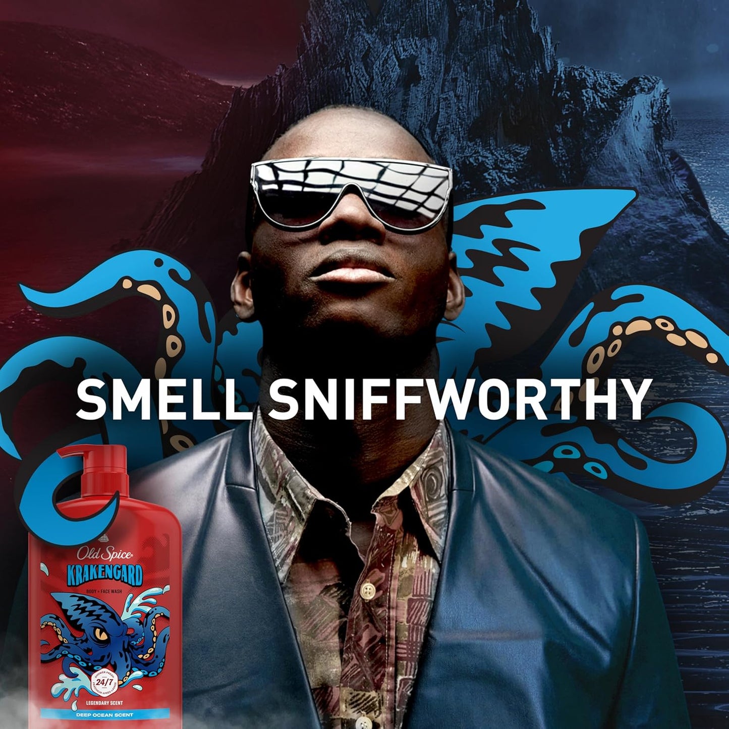 Old Spice Cleansing Body Wash for Men, 3X Defense, 24/7 Shower Fresh with Lasting Scent, 2-in-1 Body & Face Wash, Krakengard with Deep Ocean Scent, 33.4 (Pack of 4)