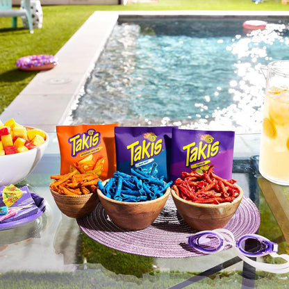 Takis Assorted Hero Variety Pack Rolled Tortilla Chips, 18 Count | (8) Fuego, (6) Blue Heat, (4) Intense Nacho, Non-Spicy to Extremely Spicy, 1oz Individual Bags for Snacking