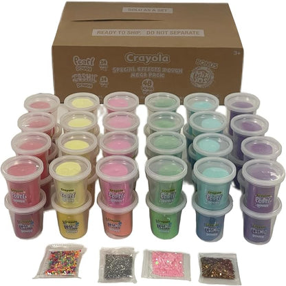 Crayola Dough 48-Pack Special Effects - Party Favors & Kids Toys, Non-Toxic Crayola Dough Set for Creative Fun, Pearl, Cosmic & Neon, Ideal for Classroom & Holiday Activities
