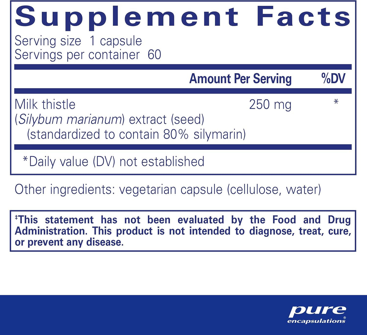 Pure Encapsulations Silymarin, 60 Capsules