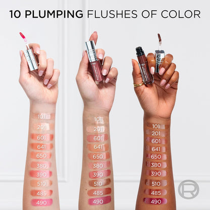 L'Oreal Paris Plump Ambition Hyaluron Lip Oil, 24 HR Lip Gloss with Hyaluronic Acid, Volumizing Formula with Glass-Like Shine, Wine O'clock 485, 0.16 Fl Oz