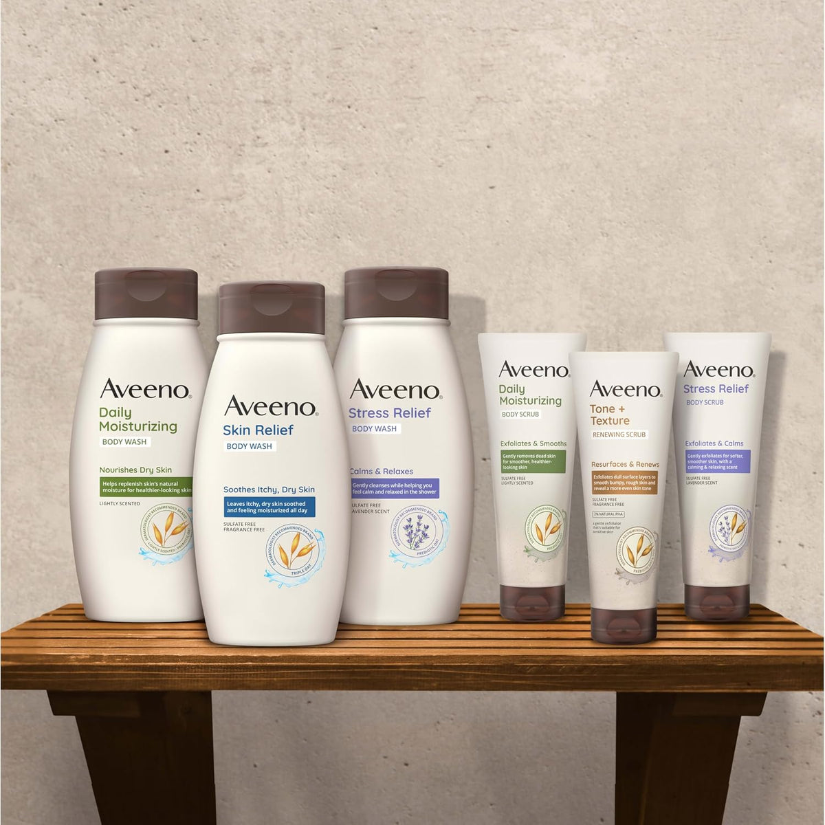 Aveeno Skin Relief Fragrance-Free Body Wash with Triple Oat Formula, Gentle Daily Cleanser for Sensitive Skin Leaves Dry Skin Feeling Moisturized, Sulfate-Free, 18 fl. oz, 2 Pack