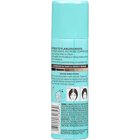 L'Oreal Paris Magic Root Cover Up Temporary Gray Concealer Spray, Dark Brown 2 oz (Pack of 6)