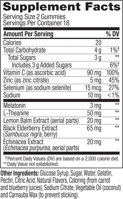 OLLY Immunity Sleep + Elderberry Gummies, Immune & Sleep Support*- 36 Count
