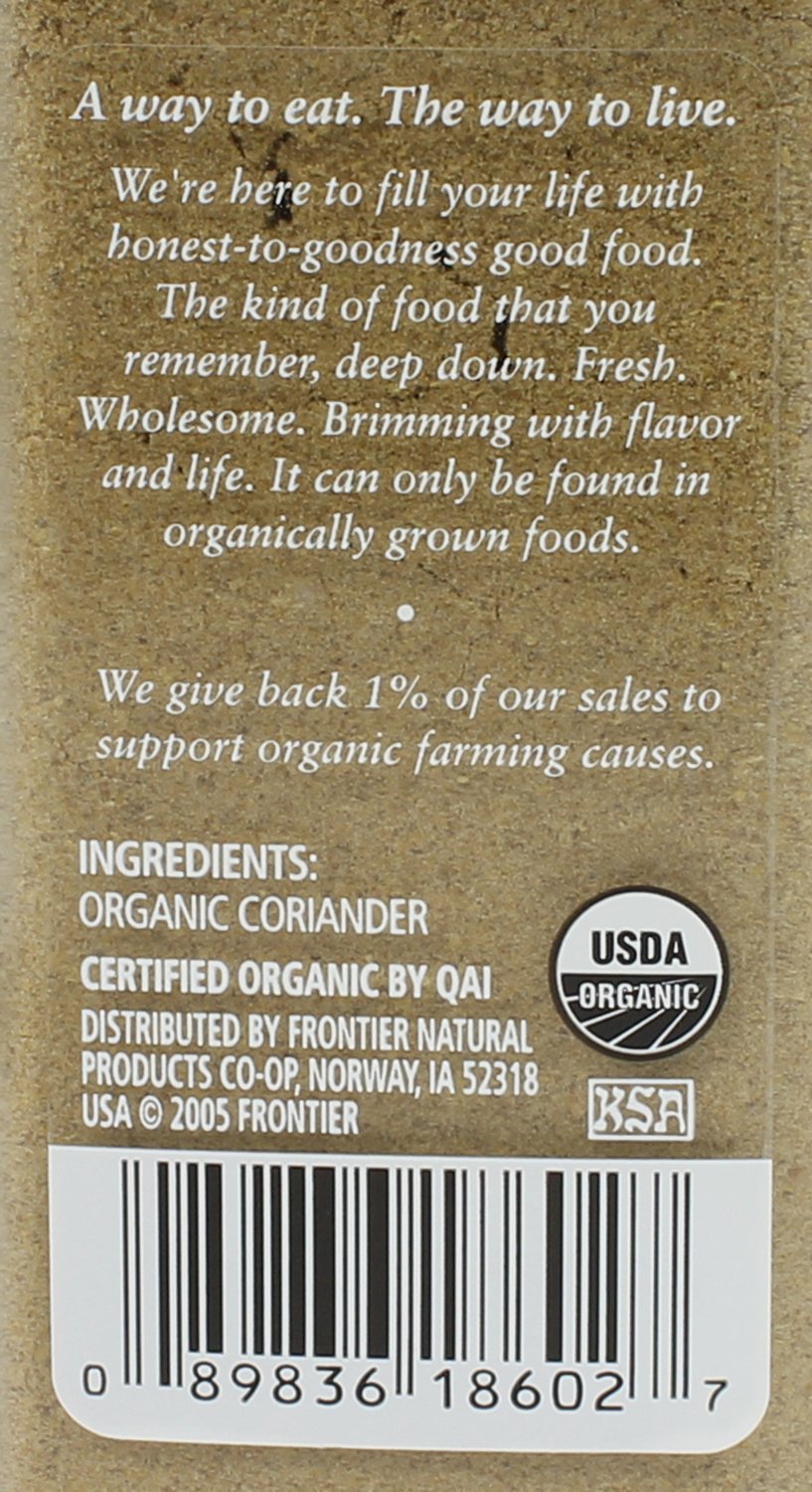 Simply Organic Ground Coriander Seed, Rich, Warm Earthy Yet Fruity Flavor, Bright Aroma, Slight Citrus Undertones, 2.29 Ounce (Pack of 2)