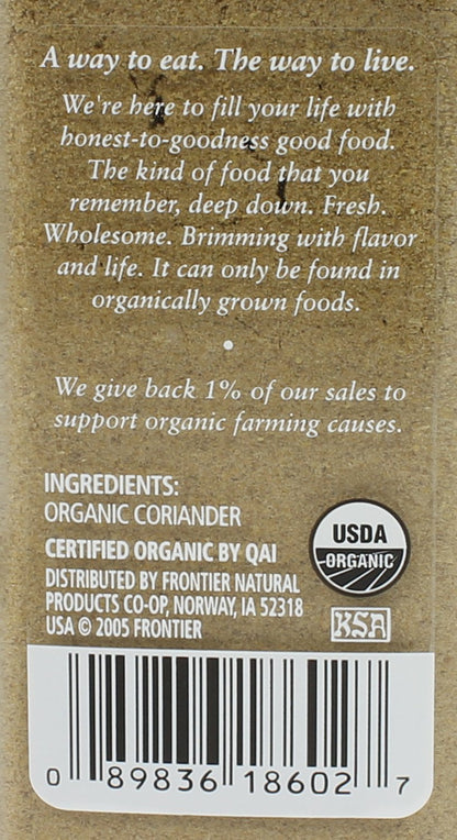 Simply Organic Ground Coriander Seed, Rich, Warm Earthy Yet Fruity Flavor, Bright Aroma, Slight Citrus Undertones, 2.29 Ounce (Pack of 2)