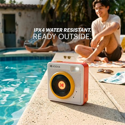 KODAK Spin Portable Wireless Bluetooth Speaker IPX4 Water Resistant 5 Hour Playtime Rechargeable Battery 15M Wireless Range 10W RMS Output 40W Peak Power Compact Speaker