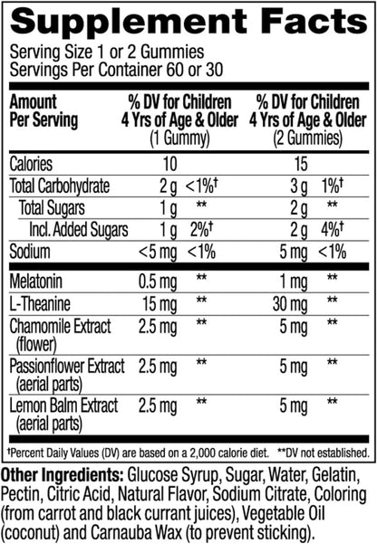 OLLY Kids Sleep, Occasional Sleep Support,* 0.5 mg Melatonin - 60 Count