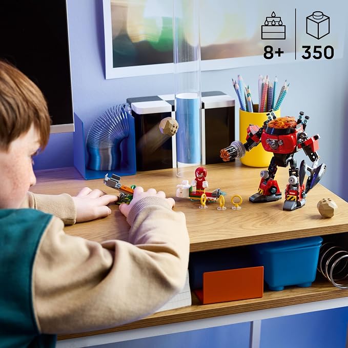 LEGO Sonic the Hedgehog Knuckles vs. Dr. Eggman Egg Crusher Mech Building Toy - Pretend Play Building Blocks W/2 Minifigures for Kids, Ages 8+ - Gift Idea for Boys, Girls, & Any Gaming Fans - 77005