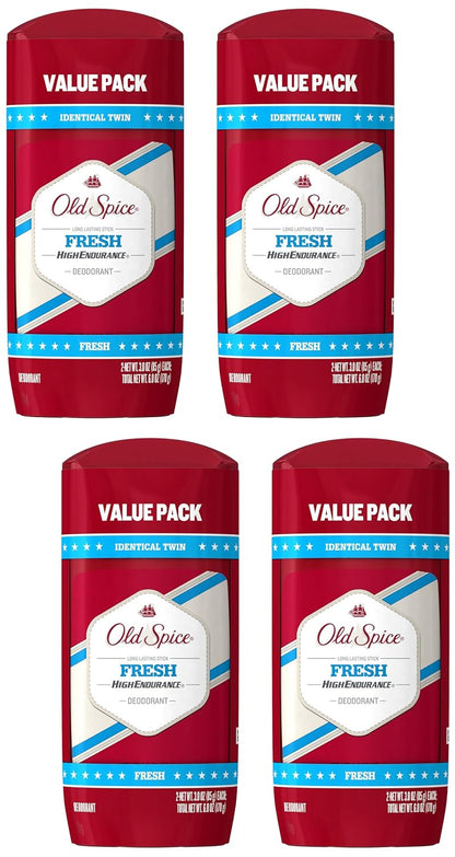 Old Spice High Endurance Long Lasting Stick Men's Deodorant, Fresh Scent - 3.0 Oz Ea (Pack of 4)