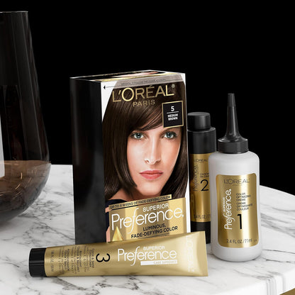 L'Oreal Paris Superior Preference Fade-Defying + Shine Permanent Hair Color, UL51 Hi-Lift Natural Brown, Pack of 1, Hair Dye