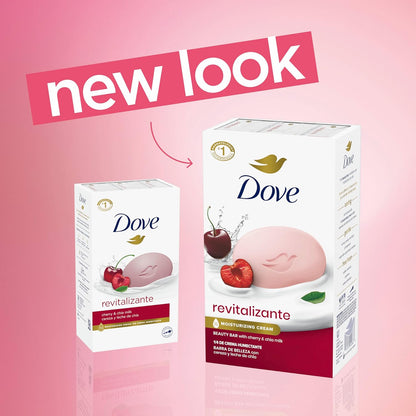 Dove Revitalizing Beauty Bar Soap 6 Count, Cherry & Chia Milk, 3.75 oz I Moisturizing beauty bar with cherry and chia milk for refreshed, soft and healthy-looking skin