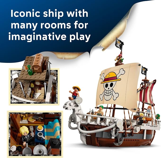 LEGO ONE PIECE The Going Merry Pirate Ship Building Blocks - Pretend Play Adventure Toy for Boys & Girls, 10+ - Straw Hat Crew Toy Figures & Playset for Anime Fans - Gift Idea for Birthdays - 75639