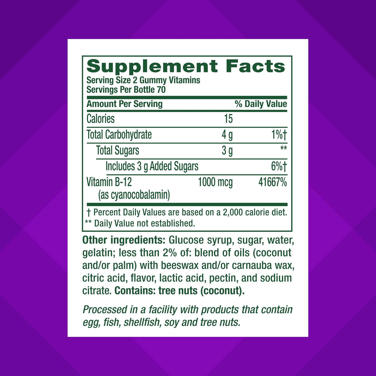 Vitafusion Vitamin B12 1000 mcg | 140 Gummies | Yummy Raspberry Flavor