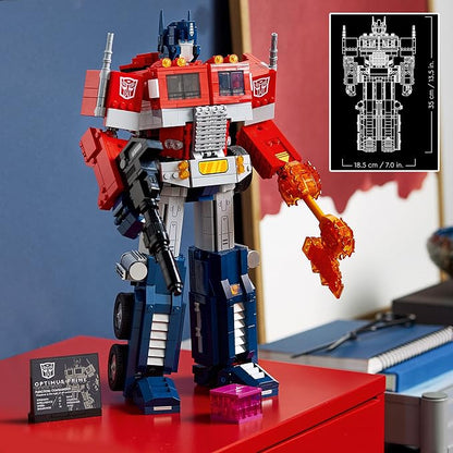 LEGO Icons Optimus Prime 10302 Transformers Figure Set, Collectible Transforming 2-in-1 Robot and Truck Model Building Kit for Adults, Perfect for Display or Play