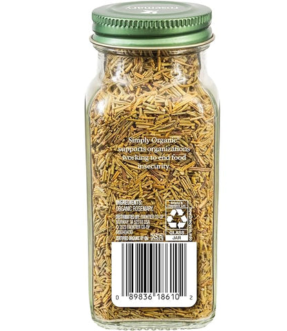 Simply Organic Whole Rosemary Leaf, 1.23 Ounce, Pungent, Herbaceous, Fresh Earthy Taste & Aroma, Kosher, Certified Organic | Pungent, Herbaceous, Fresh Earthy Taste & Aroma, Kosher, Certified Organic