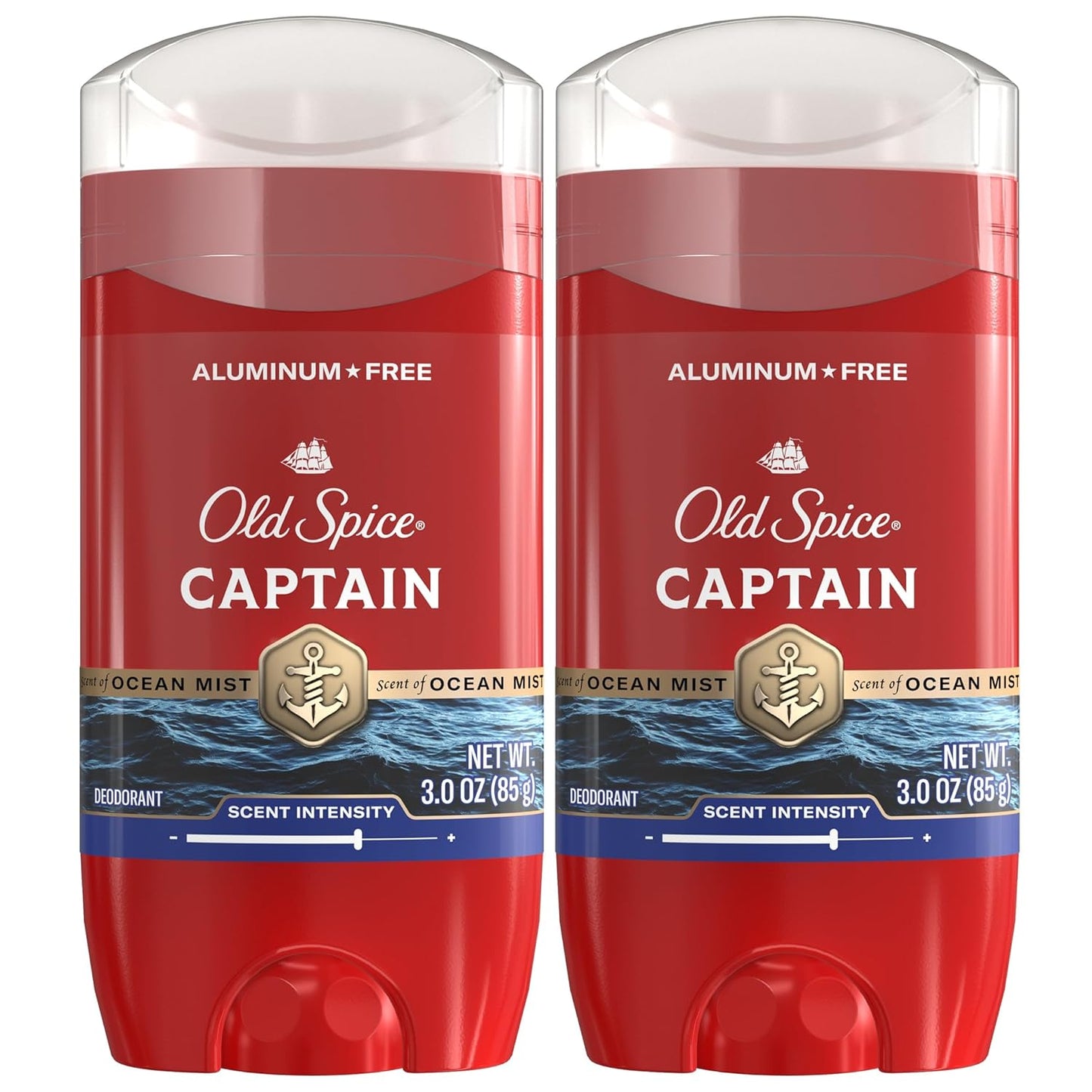 Old Spice Aluminum Free Deodorant for Men, 24/7 Odor Protection & Signature Scent Control, 24/7 Freshness & Lasting Scent, Captain with Bergamot Scent, 3.0 oz (Pack of 2)