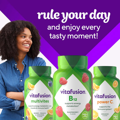 Vitafusion Vitamin B12 1000 mcg | 140 Gummies | Yummy Raspberry Flavor