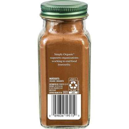 Simply Organic Ceylon Ground Cinnamon, 2.08 Ounce, Non-GMO Organic Cinnamon Powder (Pack of 2)