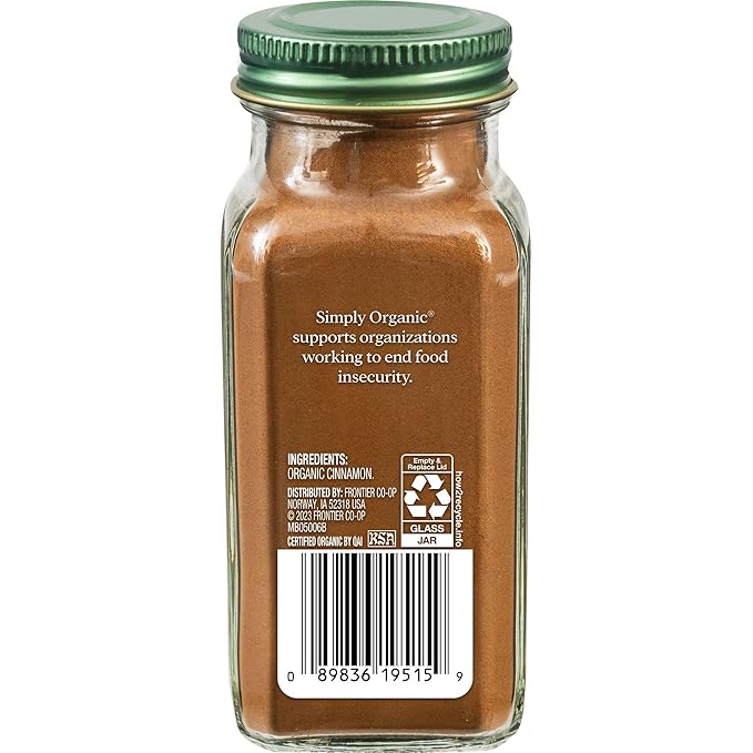 Simply Organic Ceylon Ground Cinnamon, 2.08 Ounce 3 Pack, Non-GMO Organic Cinnamon Powder, Vegan
