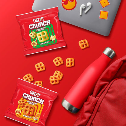 Cheez-It Crunch Cheesy Baked Snacks, Lunch Snacks, Variety Pack, 9oz Box (12 Packs)