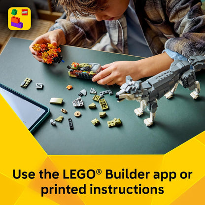 LEGO Creator 3 in 1 Forest Animals: Gray Wolf - Building Toy for Boys & Girls, Ages 8+ - Build a Wolf, Falcon or Raccoon - Gift for Kids' Birthdays - 31393