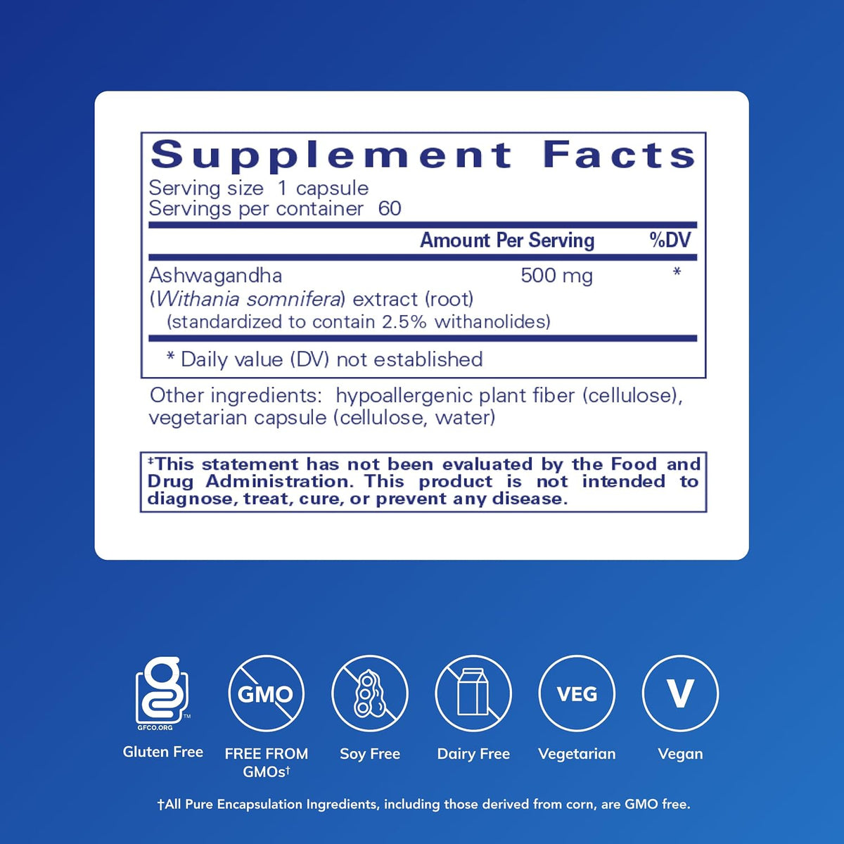 Pure Encapsulations Ashwagandha, 60 Capsules
