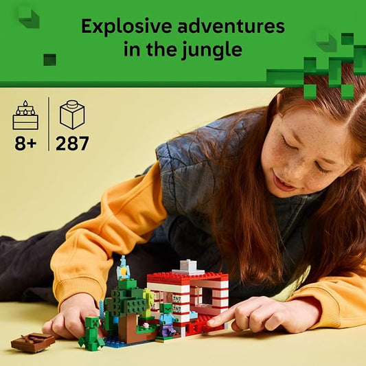 LEGO Minecraft The TNT Jungle House Building Toy - Minecraft Toy for Boys and Girls, Ages 8+ - Gift for Birthdays - Video Game Playset for Fans - 21275