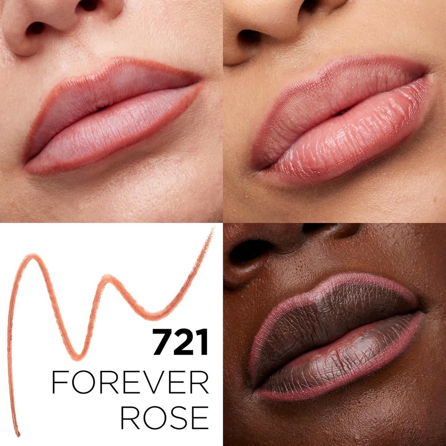 L'Oreal Paris Colour Riche Lip Liner Pencil, Creamy Lip Liner with Omega 3 and Vitamin E, 721 Forever Rose (Deep Berry Rose) (Pack of 2)