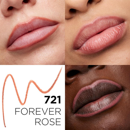 L'Oreal Paris Colour Riche Lip Liner Pencil, Creamy Lip Liner with Omega 3 and Vitamin E, 721 Forever Rose (Deep Berry Rose) (Pack of 2)