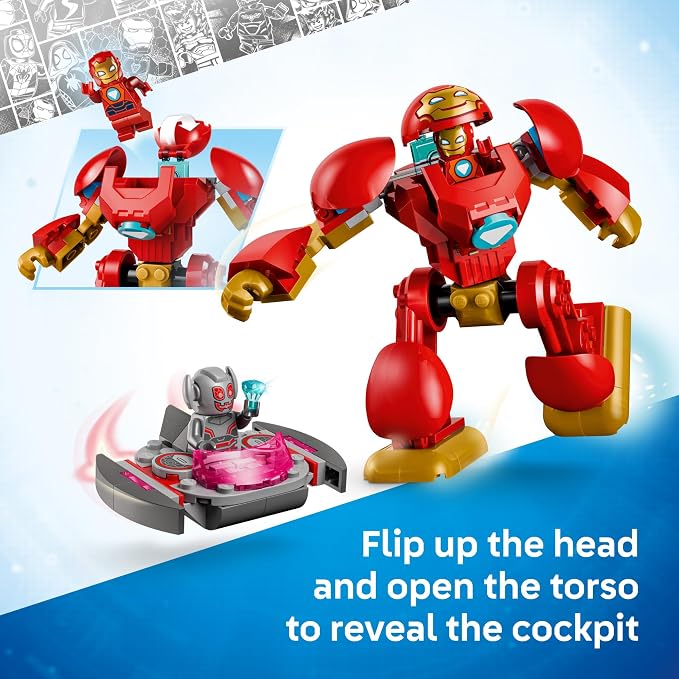 LEGO Marvel Iron Man and His Awesome Friends Ultron vs. Iron Man 11209 | Preschool Building Toys for Boys & Girls, Ages 4+, Marvel Action Figures, Sturdy Build for Pretend Play, 96 pieces, Gift Idea