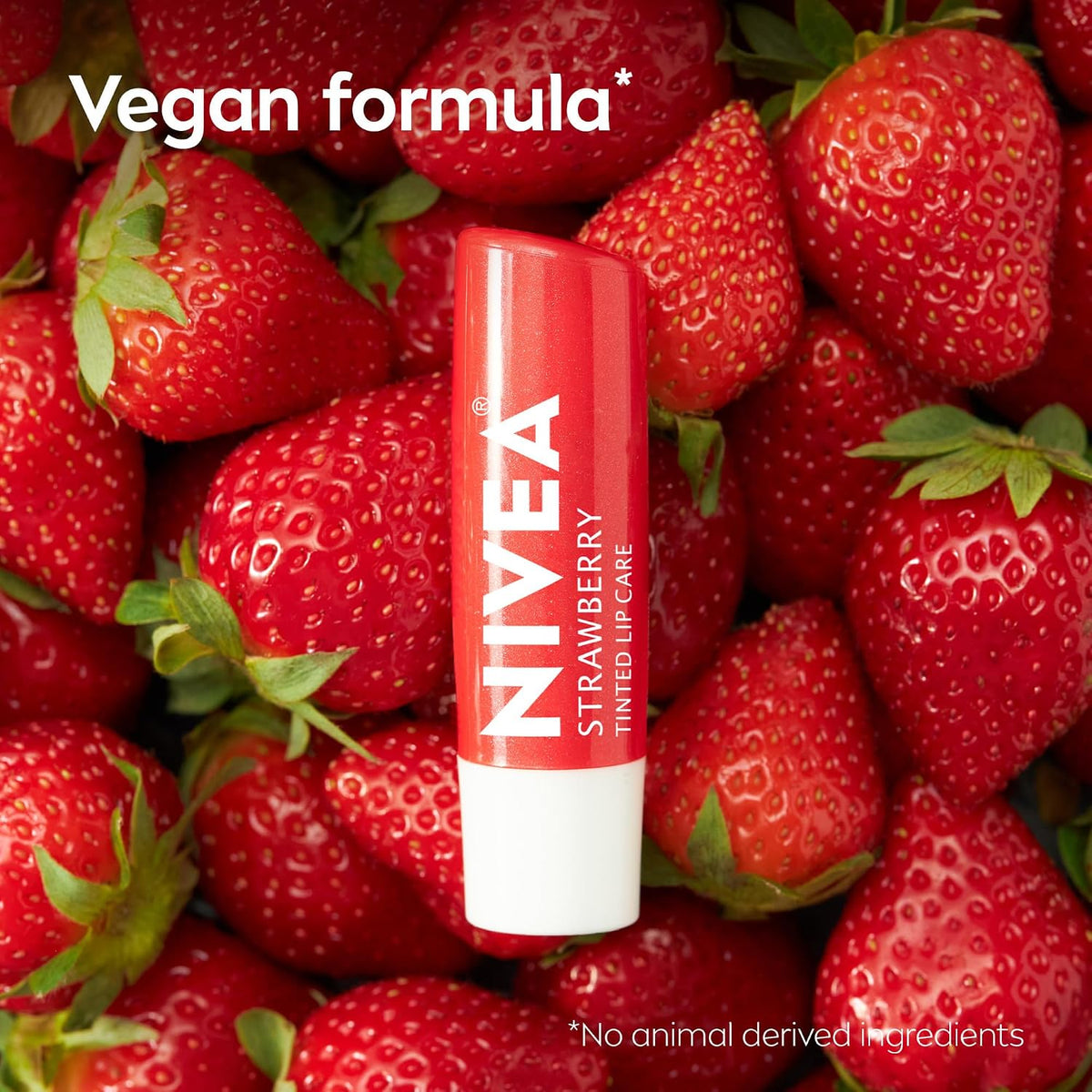 NIVEA Strawberry Lip Care, Tinted Lip Balms with Shea Butter, 4 x 0.17 OZ